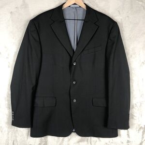 OSCAR DE‎ LA RENTA 100% Wool Blazer 44 R Black Jacket Coat 90s Vintage